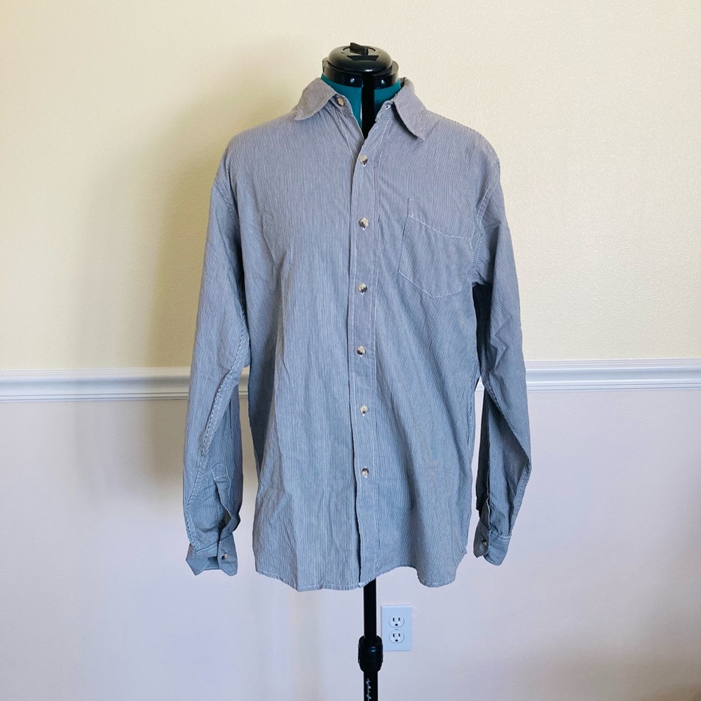 WRANGLER GREY COLLAR BUTTON UP LONG SLEEVE TOP